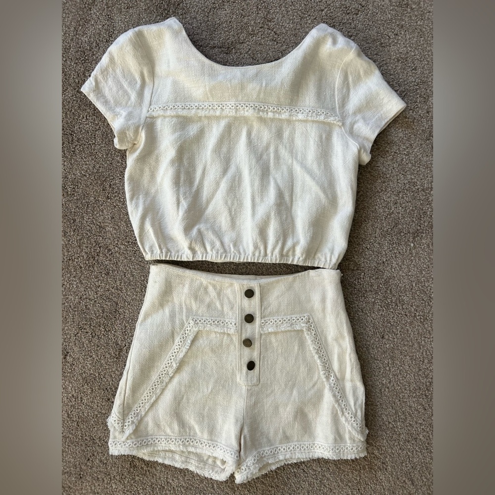 Avenue Cream High Waist Women's Set